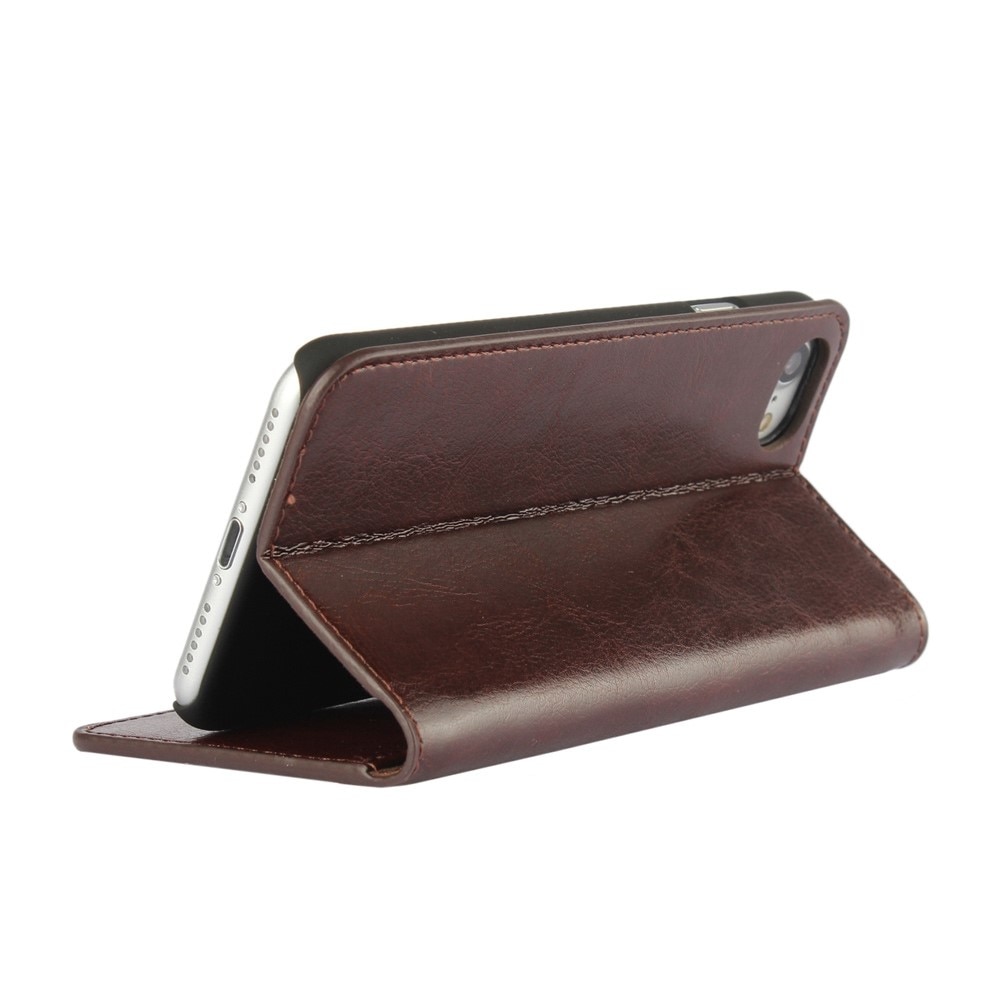 Cover Portafoglio in vera pelle iPhone 8 Marrone scuro