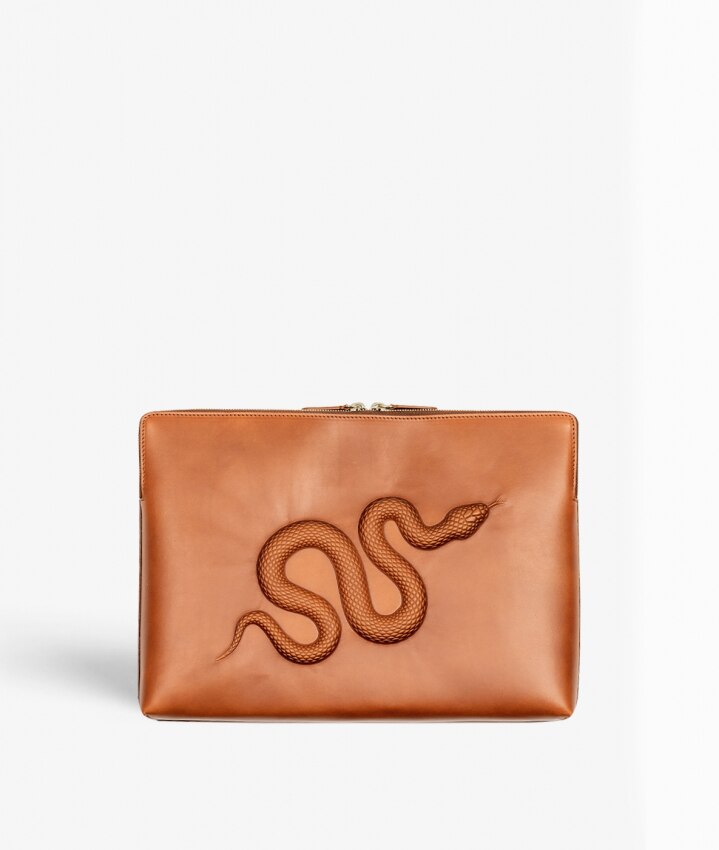 Borsa per laptop 15" Snake Vegetable Marrone