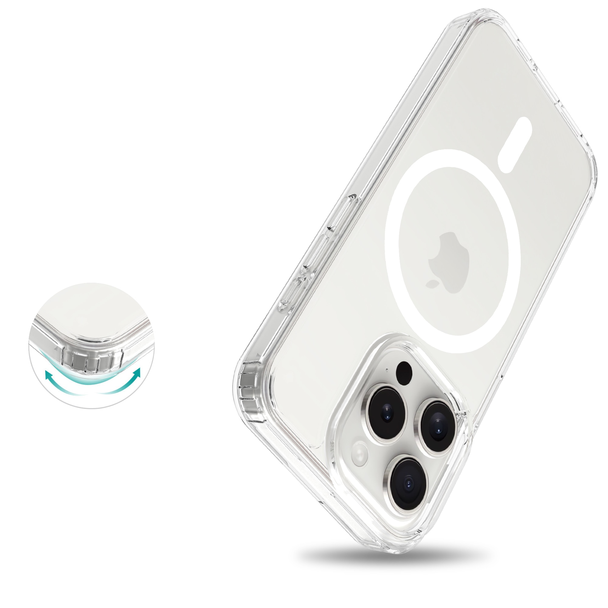 Cover ibride con MagSafe iPhone 15 Pro Max Trasparente