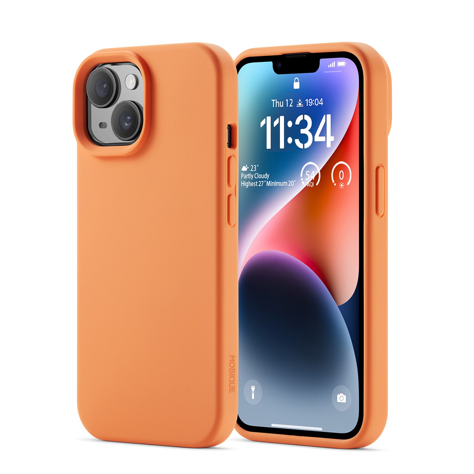Cover in silicone Magnetic iPhone 13 Solar Orange