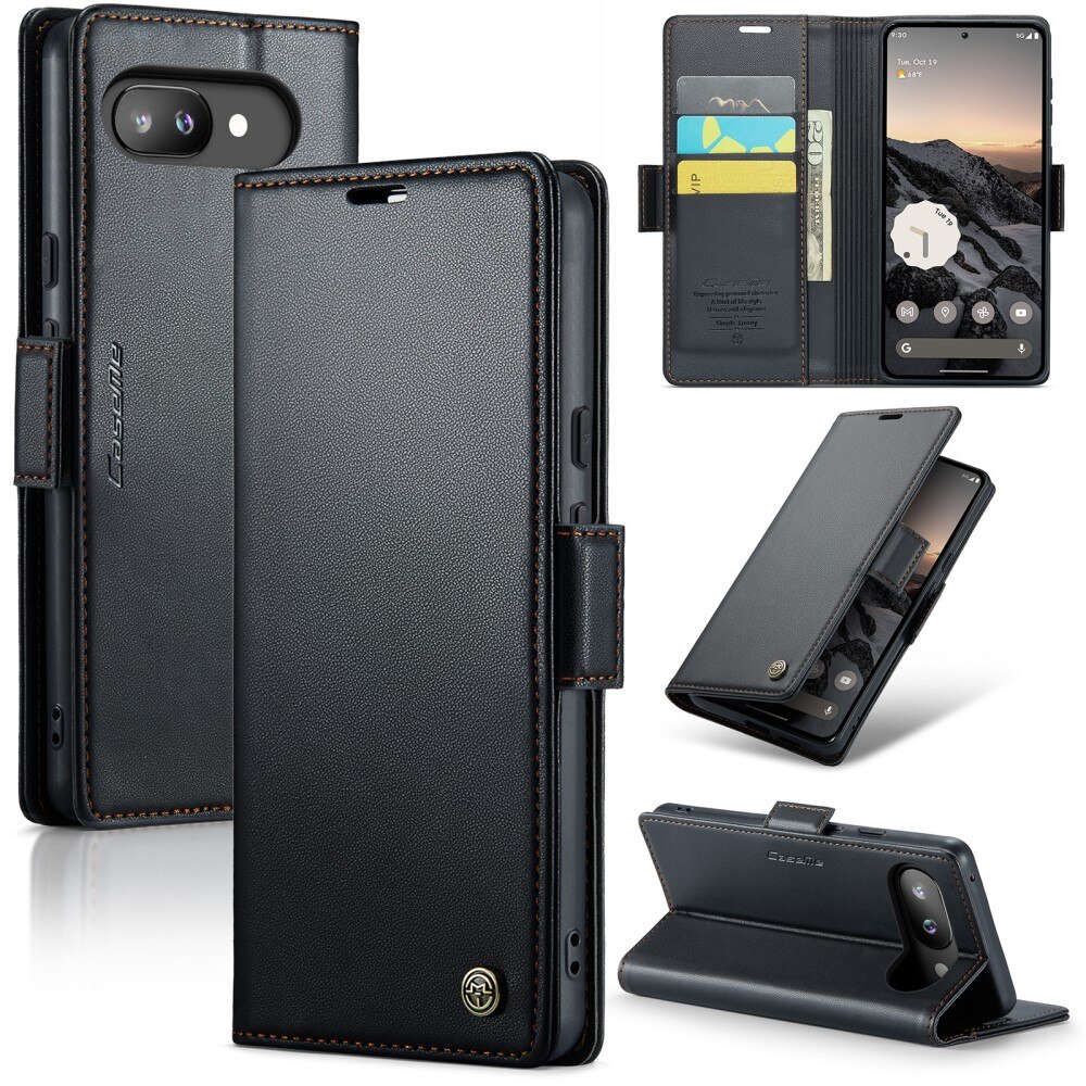 Custodie a portafoglio sottili anti-RFID Google Pixel 9a Nero