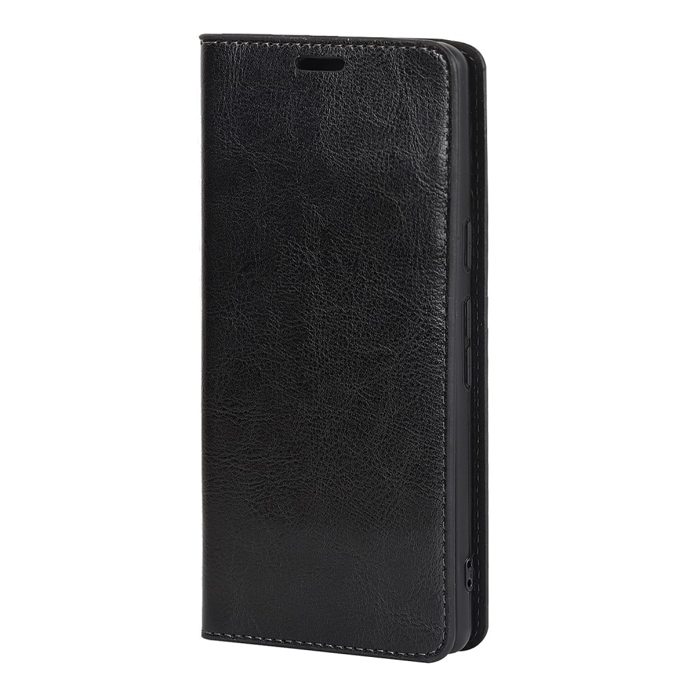 Cover Portafoglio in vera pelle Google Pixel 7a Nero
