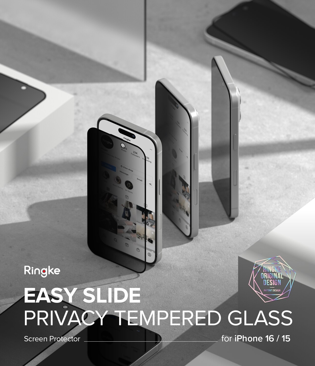 Easy Slide Privacy Glass (2 pezzi) iPhone 15