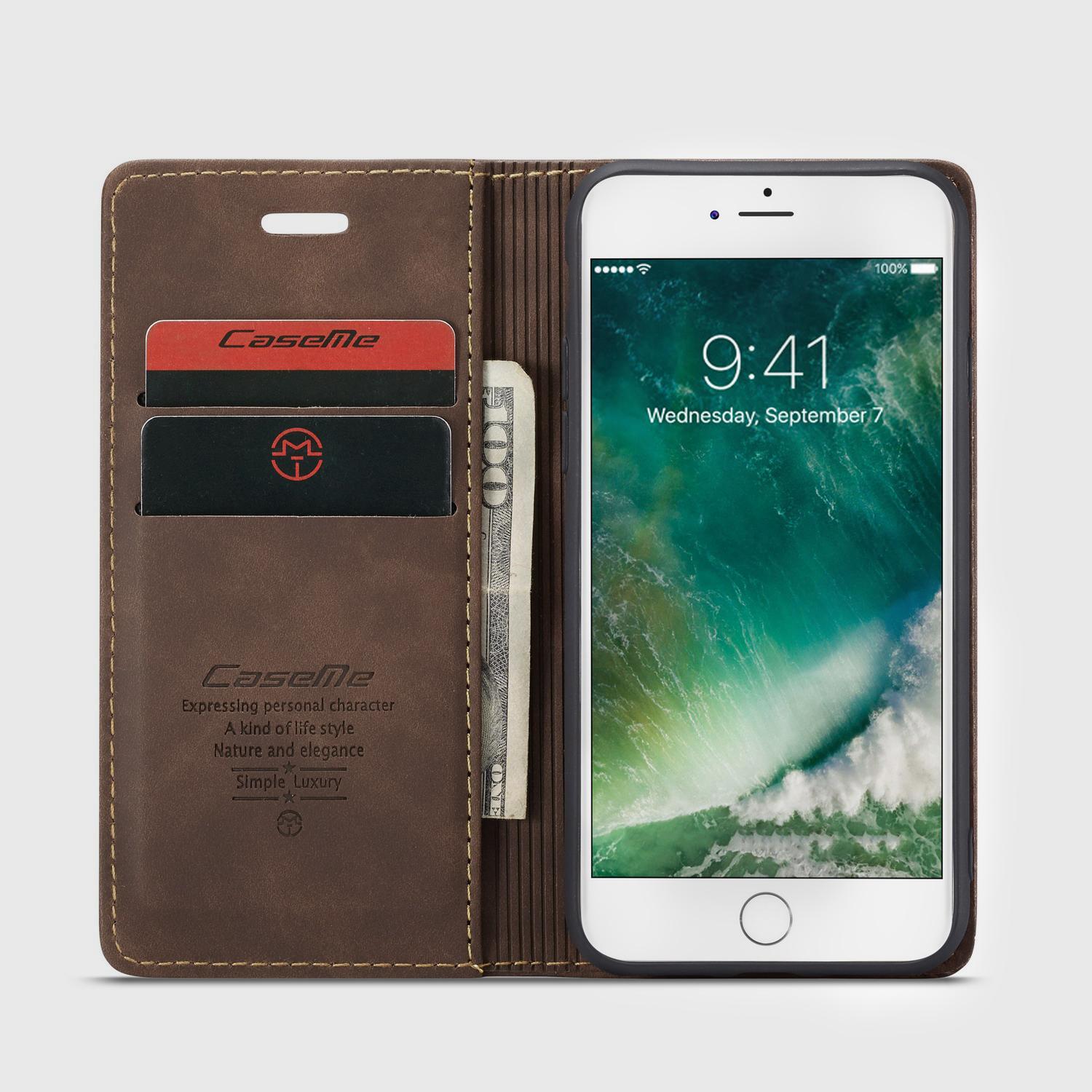 Custodie a portafoglio sottili iPhone SE 2020 Marrone