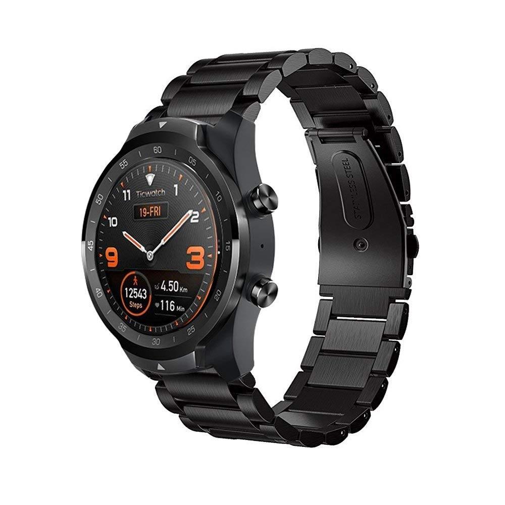 Cinturino in metallo Mobvoi Ticwatch Pro/Ticwatch S2/Ticwatch E2 Nero