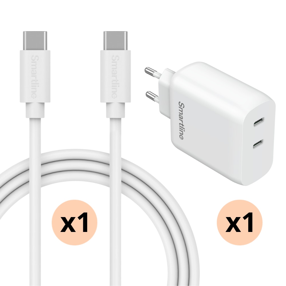 Caricatore Premium Google Pixel 9 Pro Fold - Cavo da 2m e Dual caricatore da parete USB-C 35W